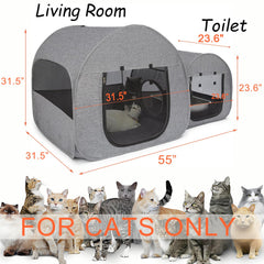 LUCKITTY, casa para gatos de diseño estable, evita vuelcos en interiores.