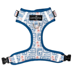 Lucy & Co. arnés sin tirones con clip frontal para paseos controlados.