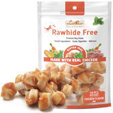 LuvChew Huesos masticables con pollo real, sabor delicioso para perros activos.