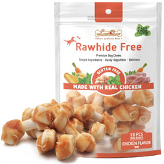 LuvChew Huesos masticables con pollo real, sabor delicioso para perros activos.