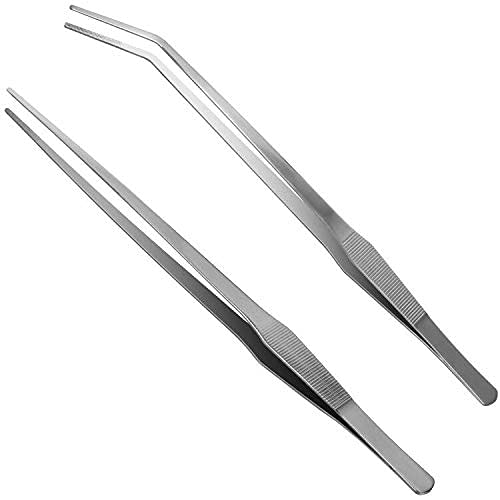 Luxiv pinzas para acuario extralargas rectas de 38 cm, precisión para plantas y peces.
