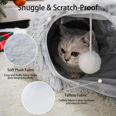 LVUVXVAV túnel-cama-donut para gatos, cama acolchada amplia para estirarse.