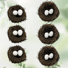 LWINGFLYER nido de ratán miniatura con huevos, ideal para manualidades
