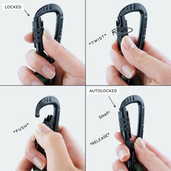 MADE TO ROAM Explorer Leash: herrajes negros anticorrosión para uso duradero.