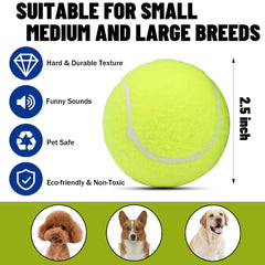 Magicorange pelotas de tenis con silbato integrado para perro, estimulando juego.