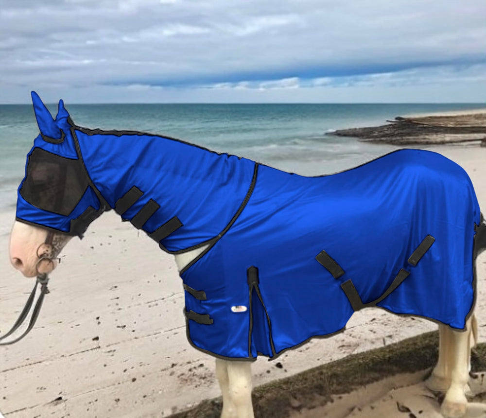 Majestic Ally cobertor para caballos anti mosquitos con cuello y máscara para mayor comodidad.