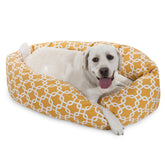 Majestic Pet cama bagel amarilla de 40 pulgadas para perros grandes