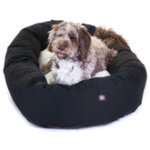 Majestic Pet Cama Bagel 52 pulgadas negra con sherpa, confort nocturno.