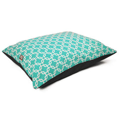 Cama Majestic Pet para perros grandes en color azul verdoso, perfecta para siestas confortables.
