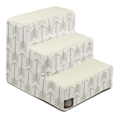 Majestic Pet escalera 3 pasos con forro sherpa para subir a la cama.