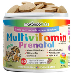 Makondo Pets vitaminas prenatales en botella para perras gestantes, apoyo nutricional.