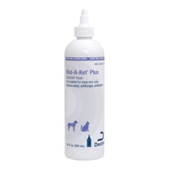 Mal-A-Ket Plus TrizEDTA Flush para perros y gatos; uso en piel para irritación e infecciones.