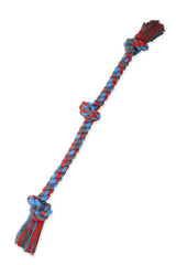 Mammoth Flossy Chews cuerda 3 nudos colorida para juego activo.