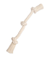 Mammoth Flossy Chews: cuerda de algodón nudo blanco para juego y limpieza suave de dientes