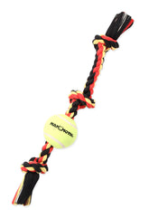 Mammoth Flossy Chews: tres nudos con pelota de tenis para juego interactivo