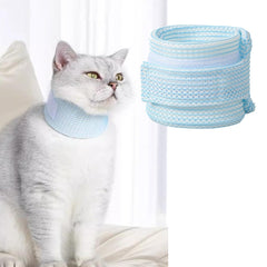 MANON ROSA collar Elizabethano para gatos azul, soporte cervical cómodo para recuperación.