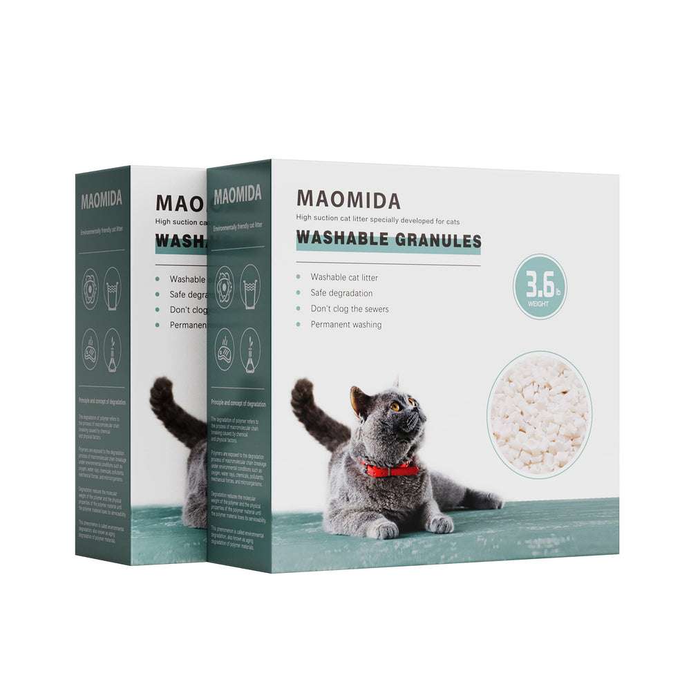 MAOMIDA granulos lavables: alternativa a la arena para gatos sin polvo