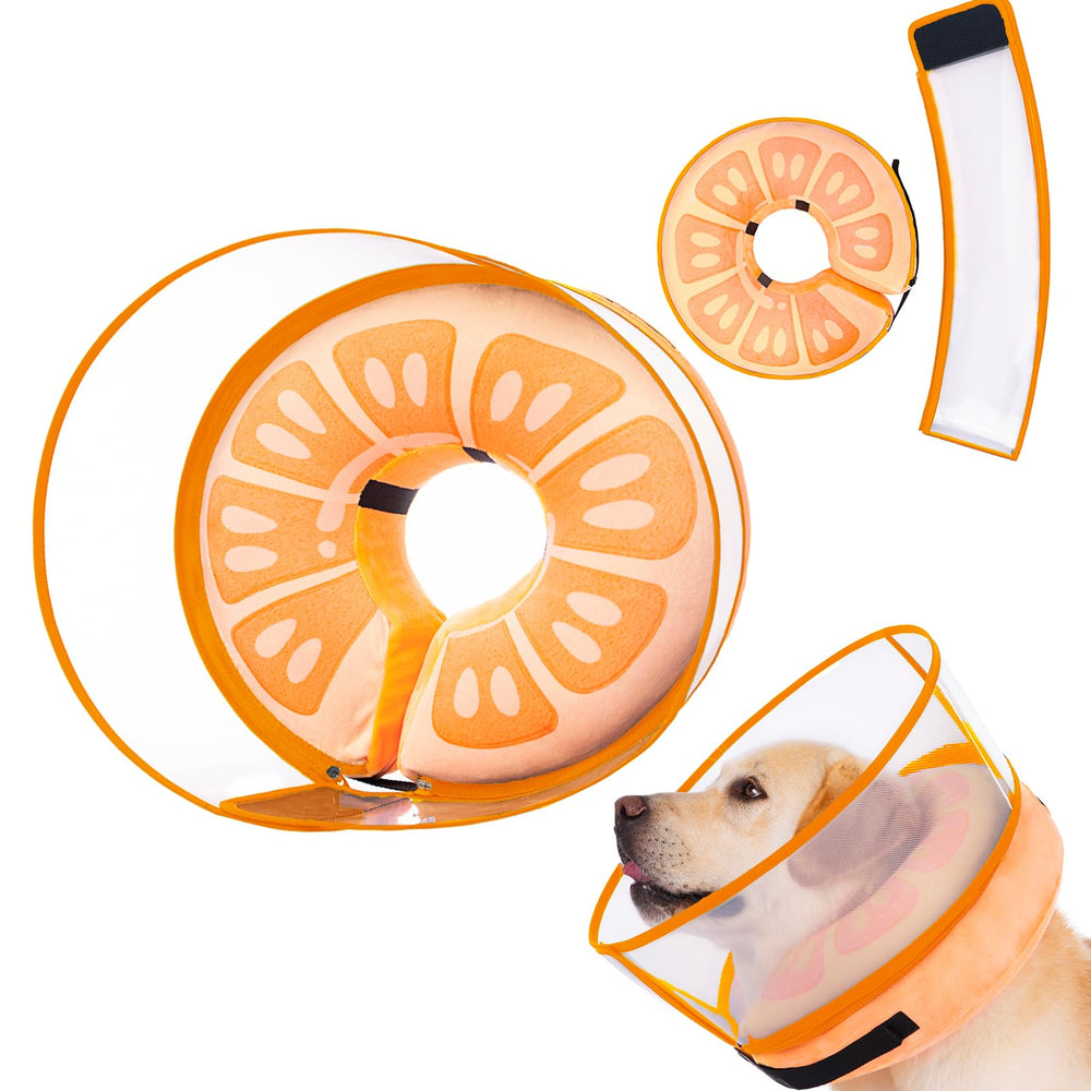 Mariyago collar cono inflable para perro ml naranja, cómodo para recuperación suave