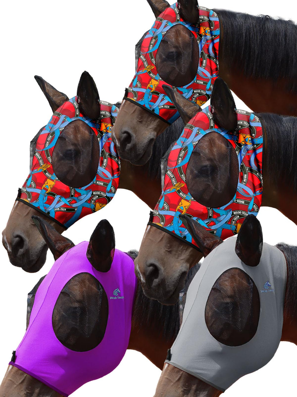 Mask-Tech mascarilla anti moscas para caballo, rotación diaria favorece la comodidad