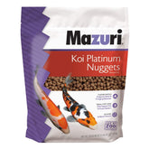 Mazuri Koi Platinum Nuggets, alimento flotante para koi, facilita la alimentación natural.