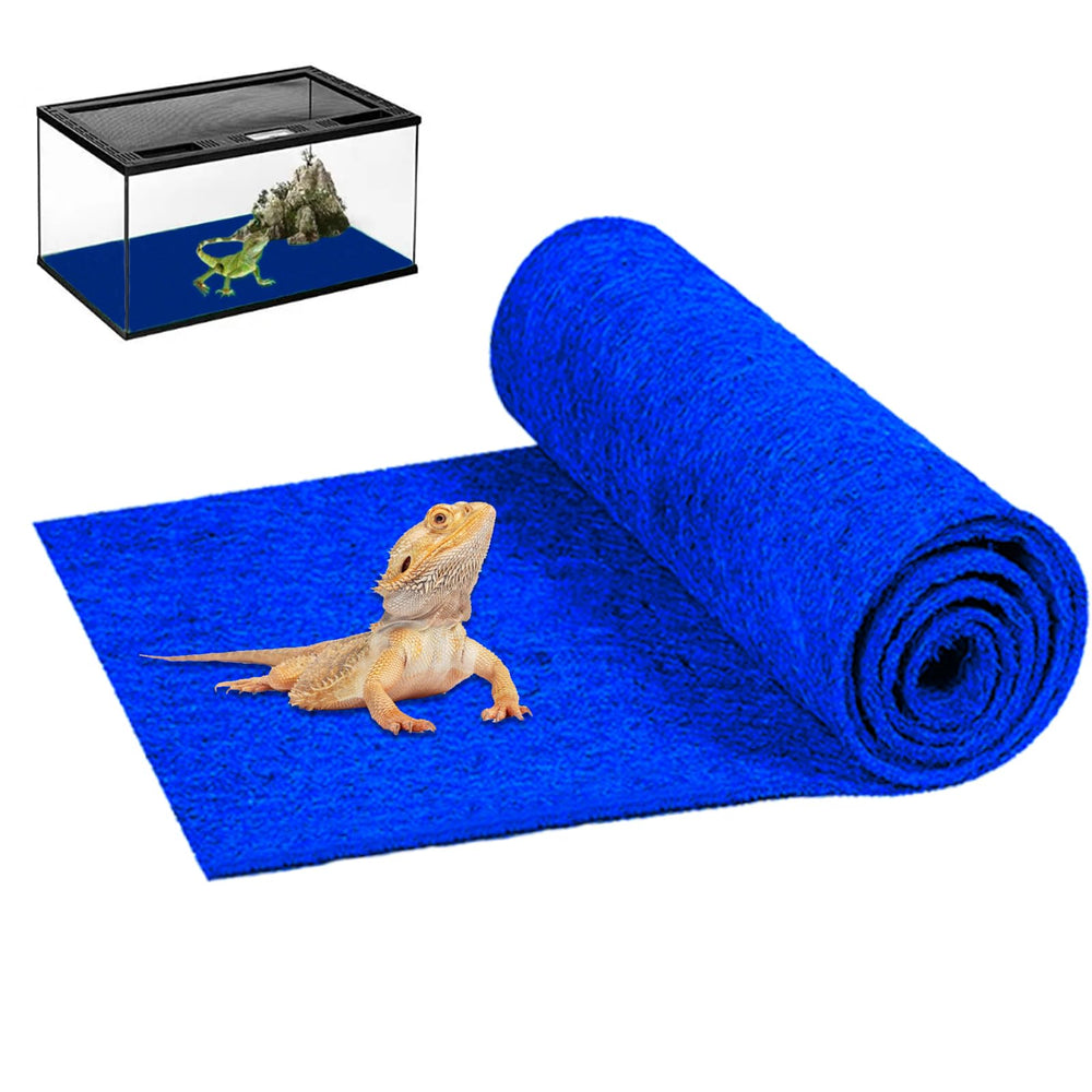 Mechpia alfombra de terrario azul, 47x23,6 pulgadas, suave y duradera para reptiles.