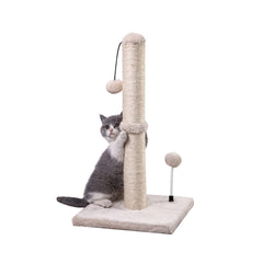 MECOOL poste rasca para gatos de 22 pulgadas en beige, diseño para gatitos y gatos pequeños.