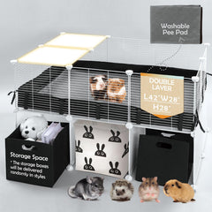 MEEXPAWS jaula-playpen para conejillos de indias, espacio de juego seguro para mascotas pequeñas.