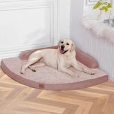 MEKIY cama ortopédica para perros XXL, vista frontal, soporte cómodo para descanso.