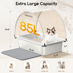 Meowant dimensiones-amplias-85l proporcionan comodidad a gatos grandes.