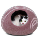 MEOWFIA cueva para gato de lana merino, interior cómodo y privado