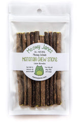 Meowy Janes palito matatabi masticable en presentación, ideal para juego y estimulación natural.