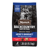 Merrick Backcountry Banquete del Héroe, bolsa 20 lb, alimento equilibrado para perros activos.