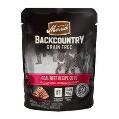 Merrick Backcountry cortes carne en salsa, alimento húmedo premium para gatos adultos