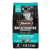 Merrick Backcountry Game Bird bolsa 4 lb para energía sostenida en perros activos