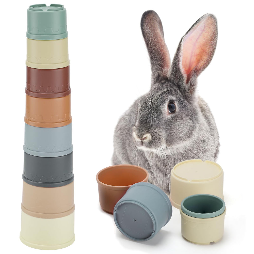 MEWTOGO: 8 tazas apilables para conejo en colores atractivos, listo para juego y exploración