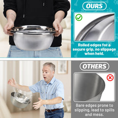 MEWTOGO tazones de acero inoxidable grado alimentario, duraderos y fáciles de limpiar para perros grandes.
