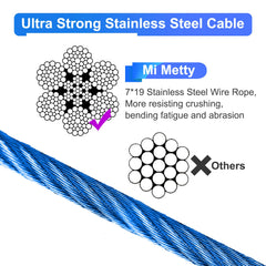 Mi Metty cable de amarre para perros 100 pies, libertad controlada para exteriores.