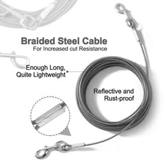 Mi Metty cable de amarre para perro de 50 pies, ideal para parques y patios