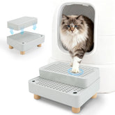 Midollarle rampa-gato elevada con base de madera para subir al arenero de forma estable