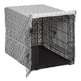 MidWest Homes for Pets funda jaula 36 pulgadas, diseño gris, fomenta privacidad y calma.