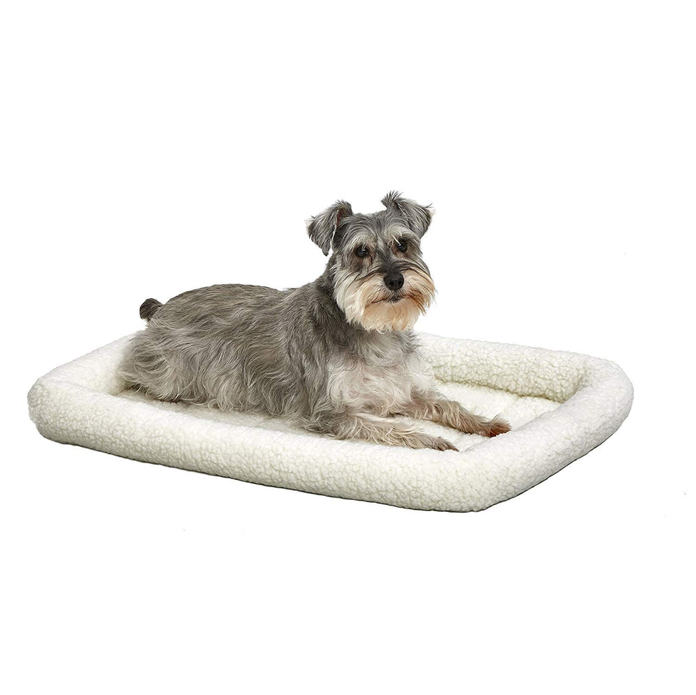 QuietTime de MidWest para perro: cama de felpa blanca suave para jaula
