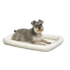 QuietTime de MidWest para perro: cama de felpa blanca suave para jaula
