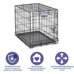 MidWest iCrate de 24 pulgadas cierre con Paw Block evita escapes.
