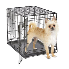 MidWest iCrate de 24 pulgadas vista general para perros pequeños, seguro y cómodo.
