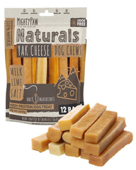 Mighty Paw Quesos Yak empaque limpio para snack natural en casa.