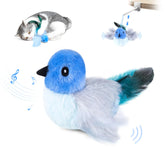 Migipaws pájaro interactivo con varilla y cuerda elástica, ideal para juego activo.