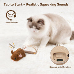 Migipaws Migimouse con chirrido realista para respuestas rápidas del gato.