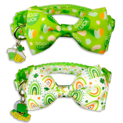 Miiemiu collar para gatos: dos collares con lazo festivo para San Patricio
