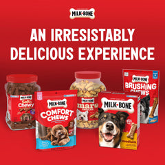 Milk-Bone Comfort Chews libres de cuero crudo para una opción más digerible.