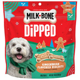 Milk-Bone Dipped pan de jengibre galleta para perros, sabor festivo.